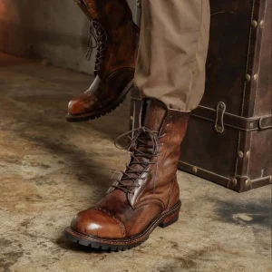 Strideunity Men's Leather Mid‑Calf Boots