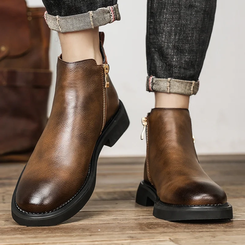Strideunity Genuine Leather Side‑Zip Chelsea Boots - Image 2