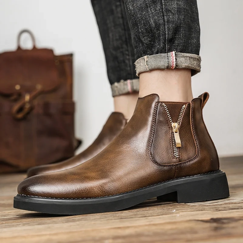 Strideunity Genuine Leather Side‑Zip Chelsea Boots - Image 5