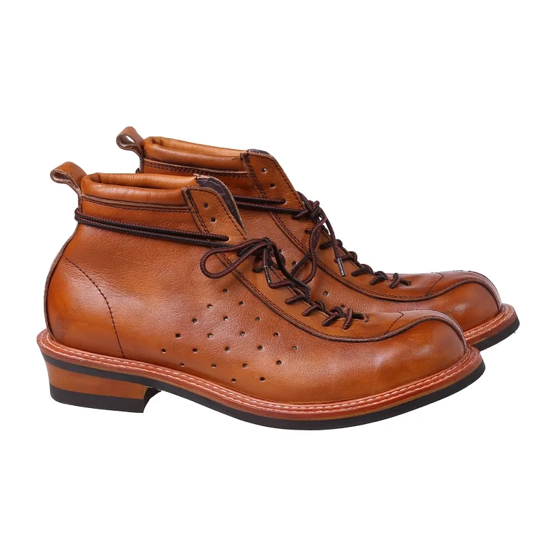 Strideunity Genuine Leather Lace‑Up Casual Desert Ankle Boots