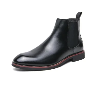 Strideunity Genuine Leather Thick‑Sole Chelsea Boots