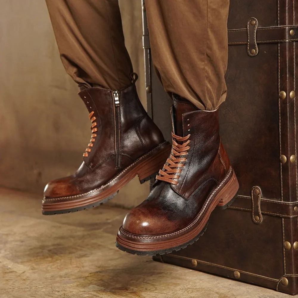 Strideunity Men's Leather Mid‑Calf Boots - Image 2